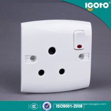 British Standard 250V 1 Gang 15A Wall Socket with Neon